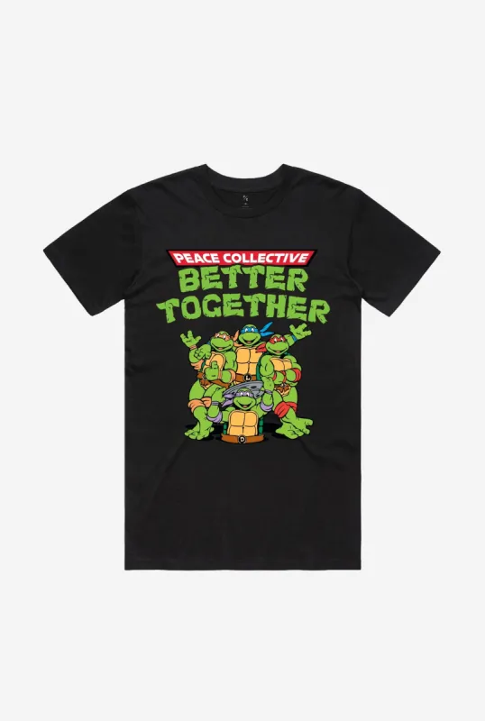 P/C x TMNT Better Together T-Shirt - Black sold by Peace-Collective