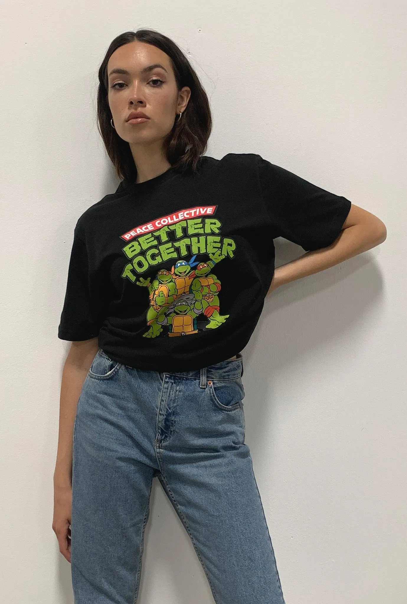 P/C x TMNT Better Together T-Shirt - Black sold by Peace-Collective product image thumbnail 2