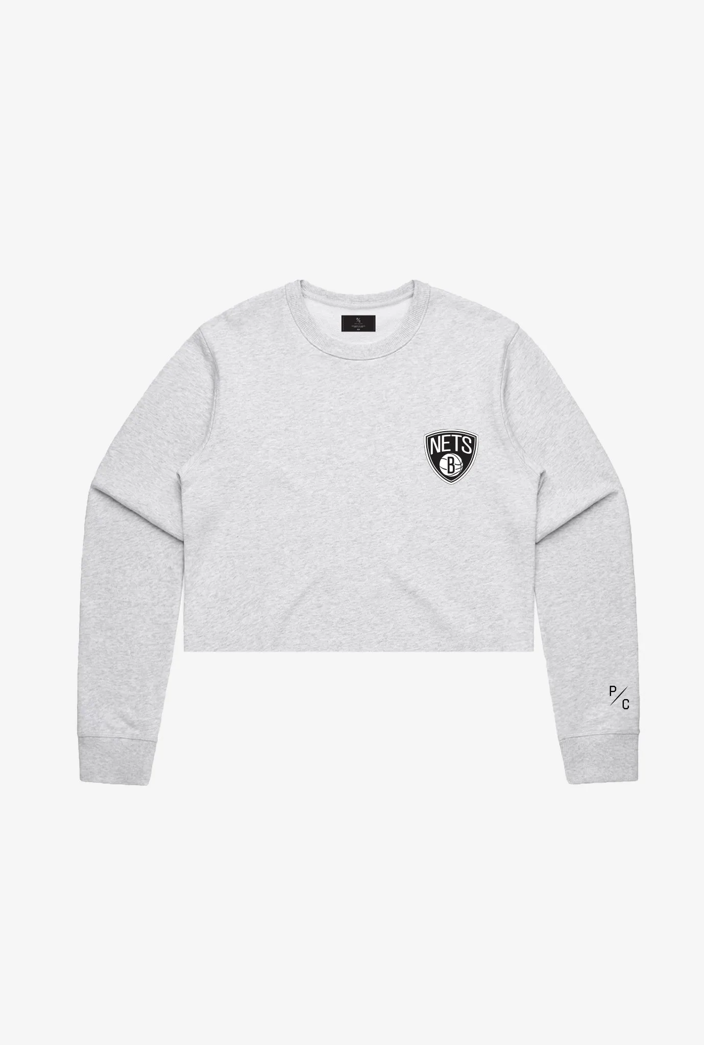 Brooklyn Nets Logo Cropped Crewneck - Grey sold by Peace-Collective