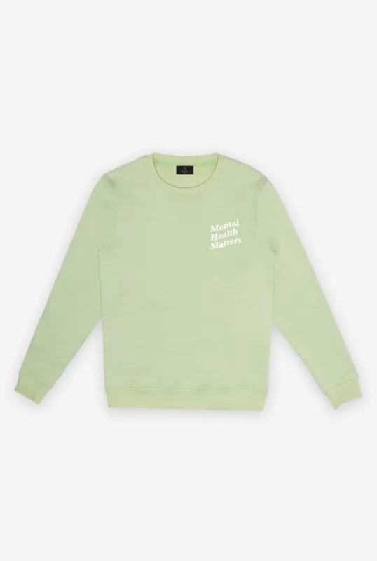 Mental Health Matters Crewneck - Pastel Sage sold by Peace-Collective