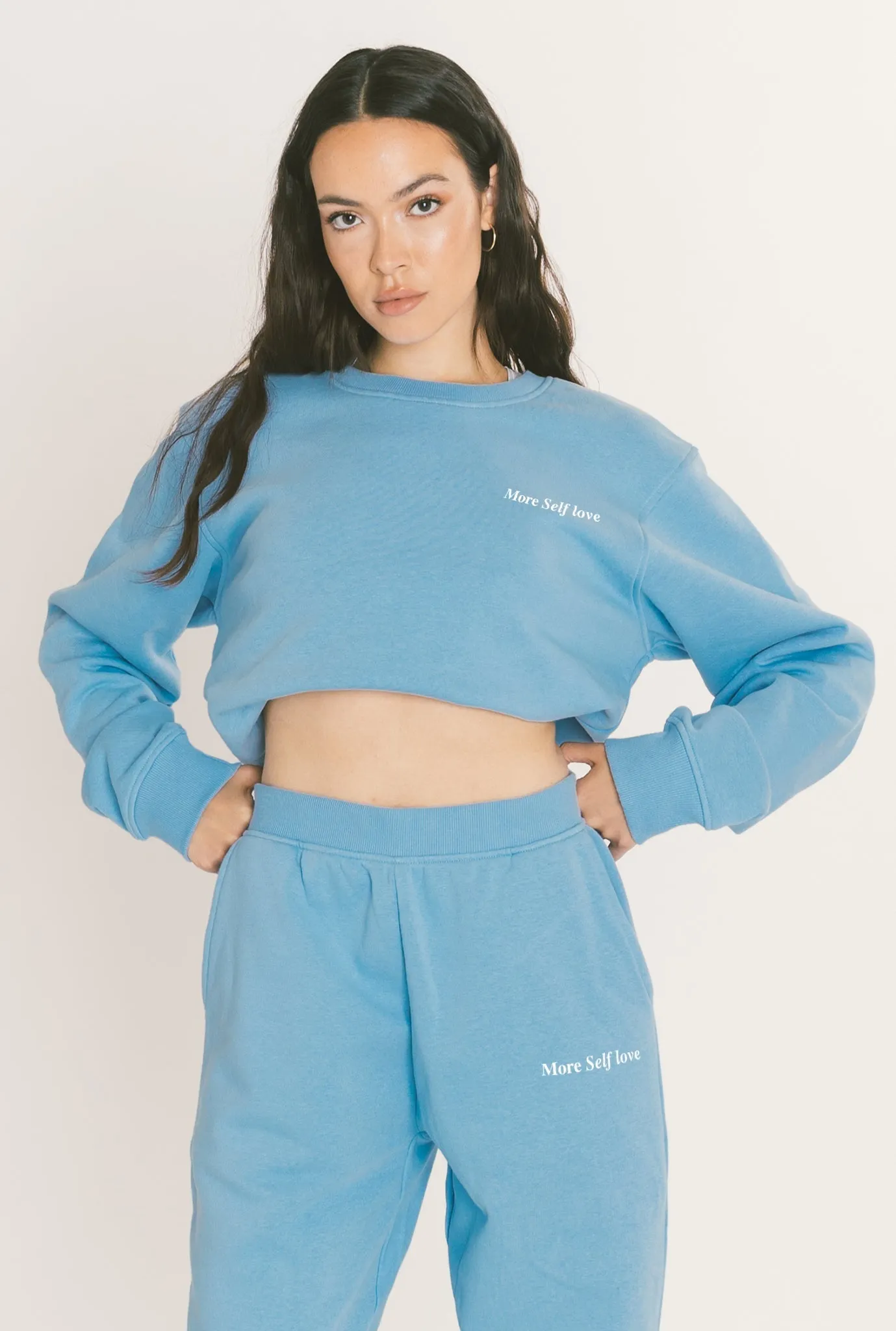 More Self Love Cropped Crewneck - Vista Blue sold by Peace-Collective product image thumbnail 2