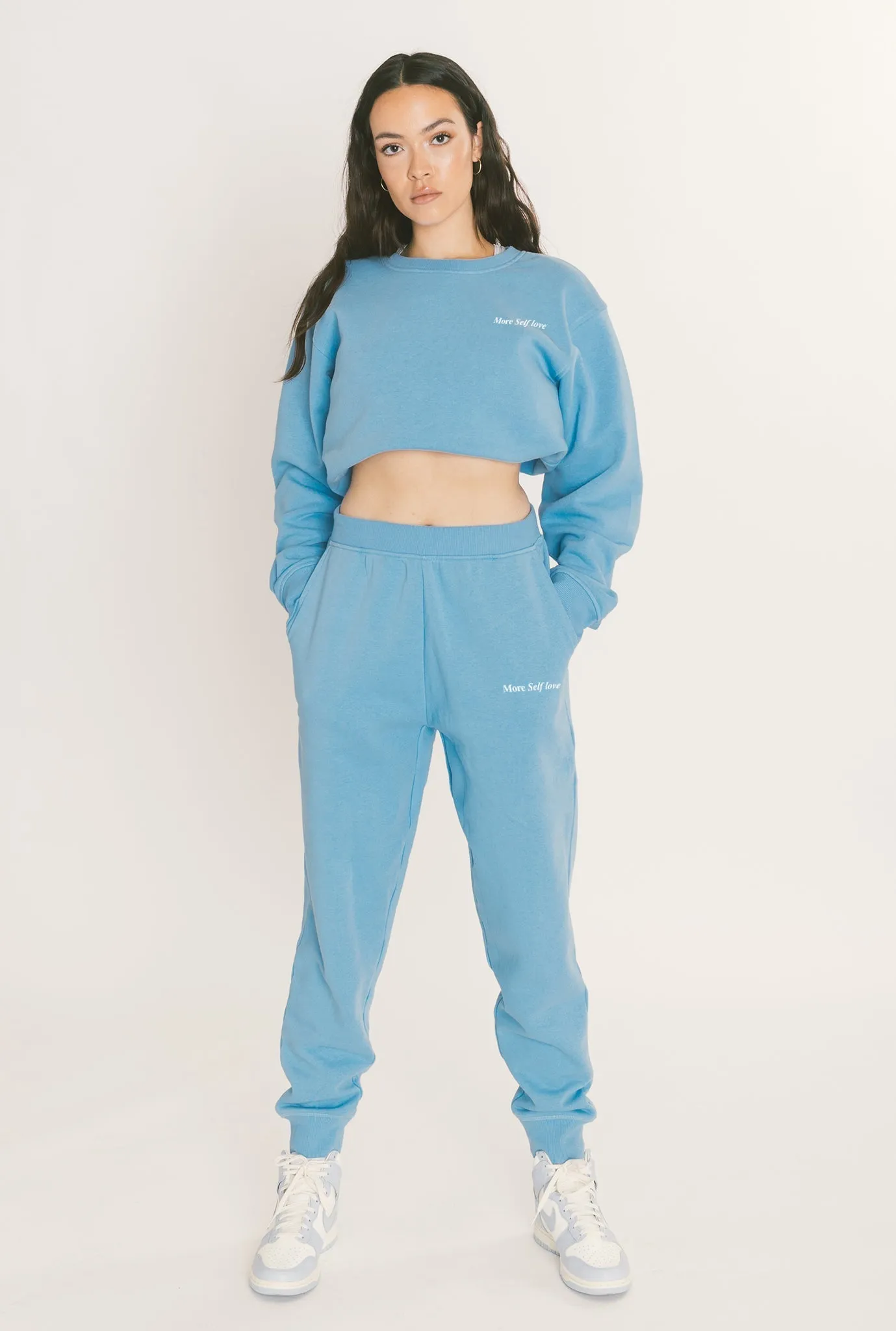 More Self Love Cropped Crewneck - Vista Blue sold by Peace-Collective product image thumbnail 3