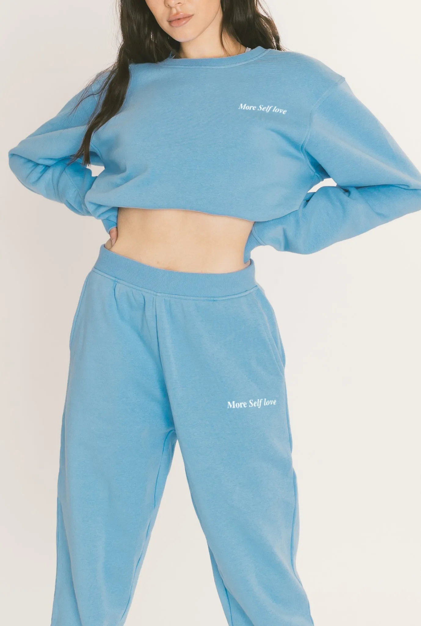 More Self Love Cropped Crewneck - Vista Blue sold by Peace-Collective product image thumbnail 4
