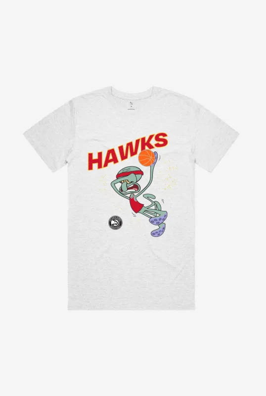 Atlanta Hawks Squidward T-Shirt - Ash made by Peace-Collective
