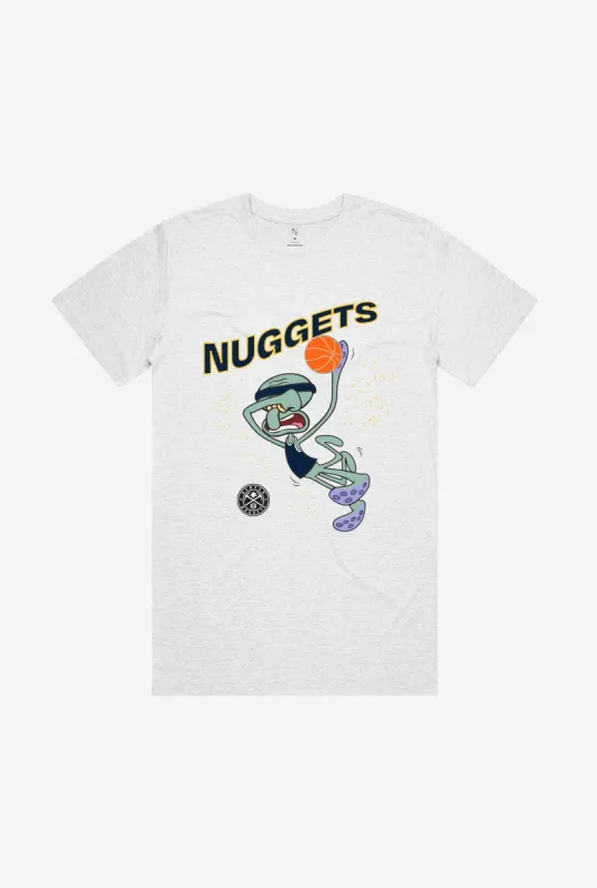 Denver Nuggets Squidward T-Shirt - Ash made by Peace-Collective