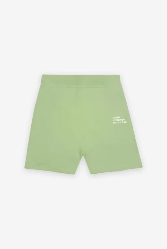 From Toronto with Love Fleece Shorts - Pastel Sage sold by Peace-Collective