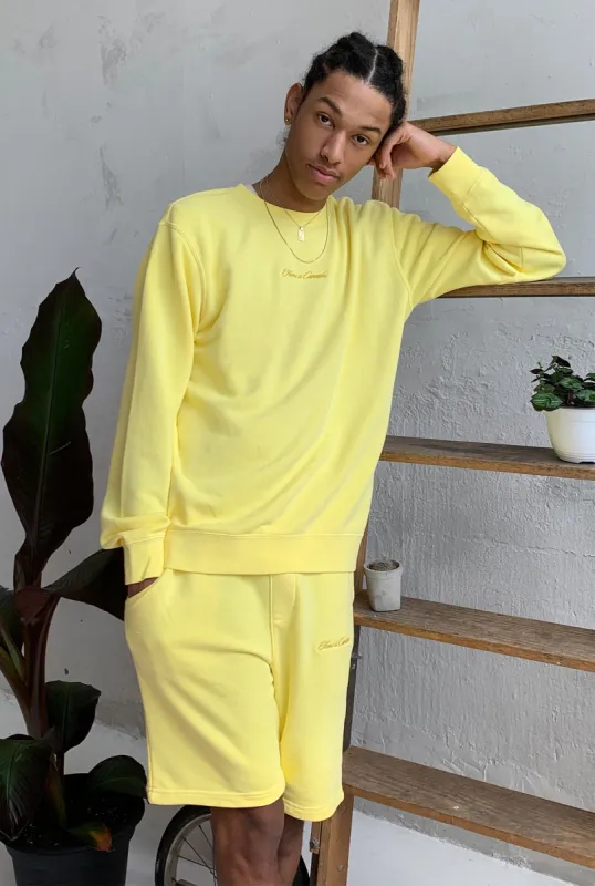Home is Canada Cursive Logo Pigment Dye Shorts - Yellow sold by Peace-Collective