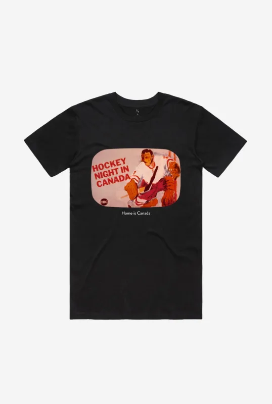 P/C x CBC Hockey Night in Canada Photo T-Shirt - Black sold by Peace-Collective