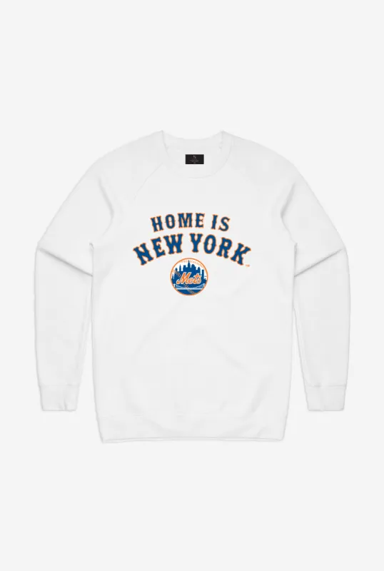 Home is New York Mets Crewneck - White sold by Peace-Collective