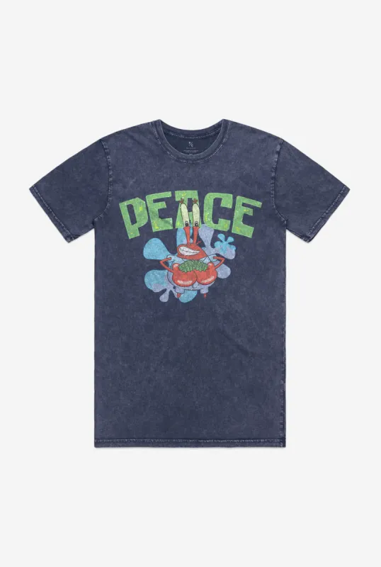 Mr. Krabs Vintage Peace T-Shirt - Faded Blue sold by Peace-Collective
