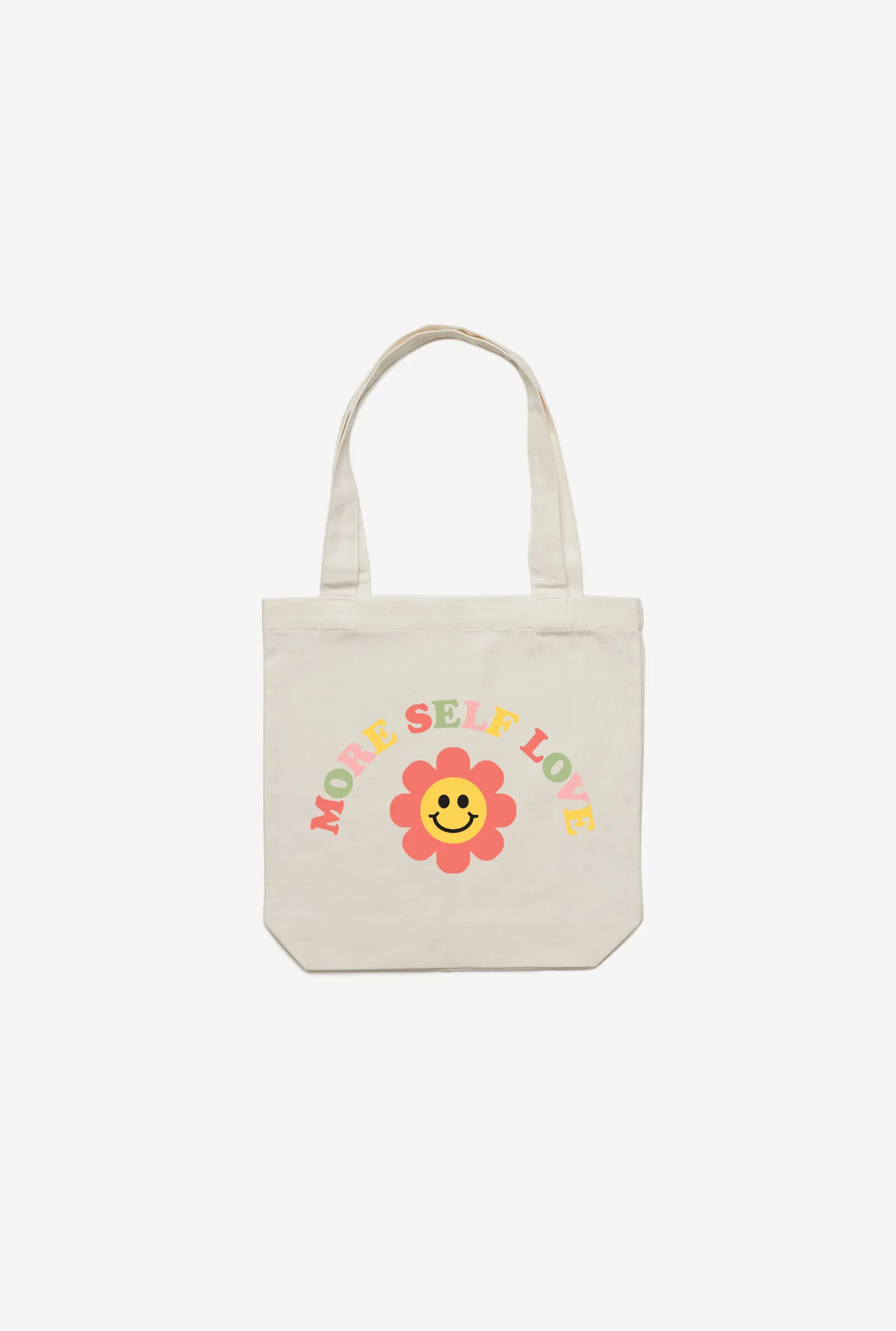 More Self Love Flower Tote - Natural sold by Peace-Collective