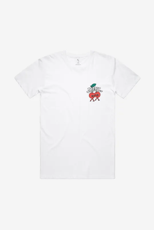 Better Together Cherries Graphic T-Shirt - White sold by Peace-Collective