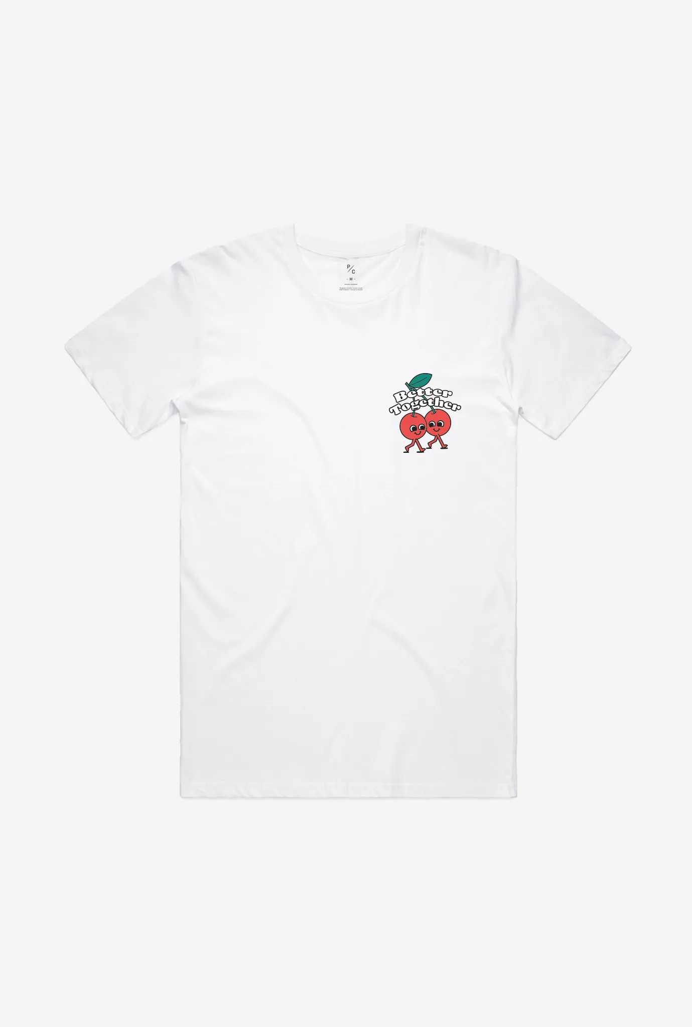 Better Together Cherries Graphic T-Shirt - White sold by Peace-Collective