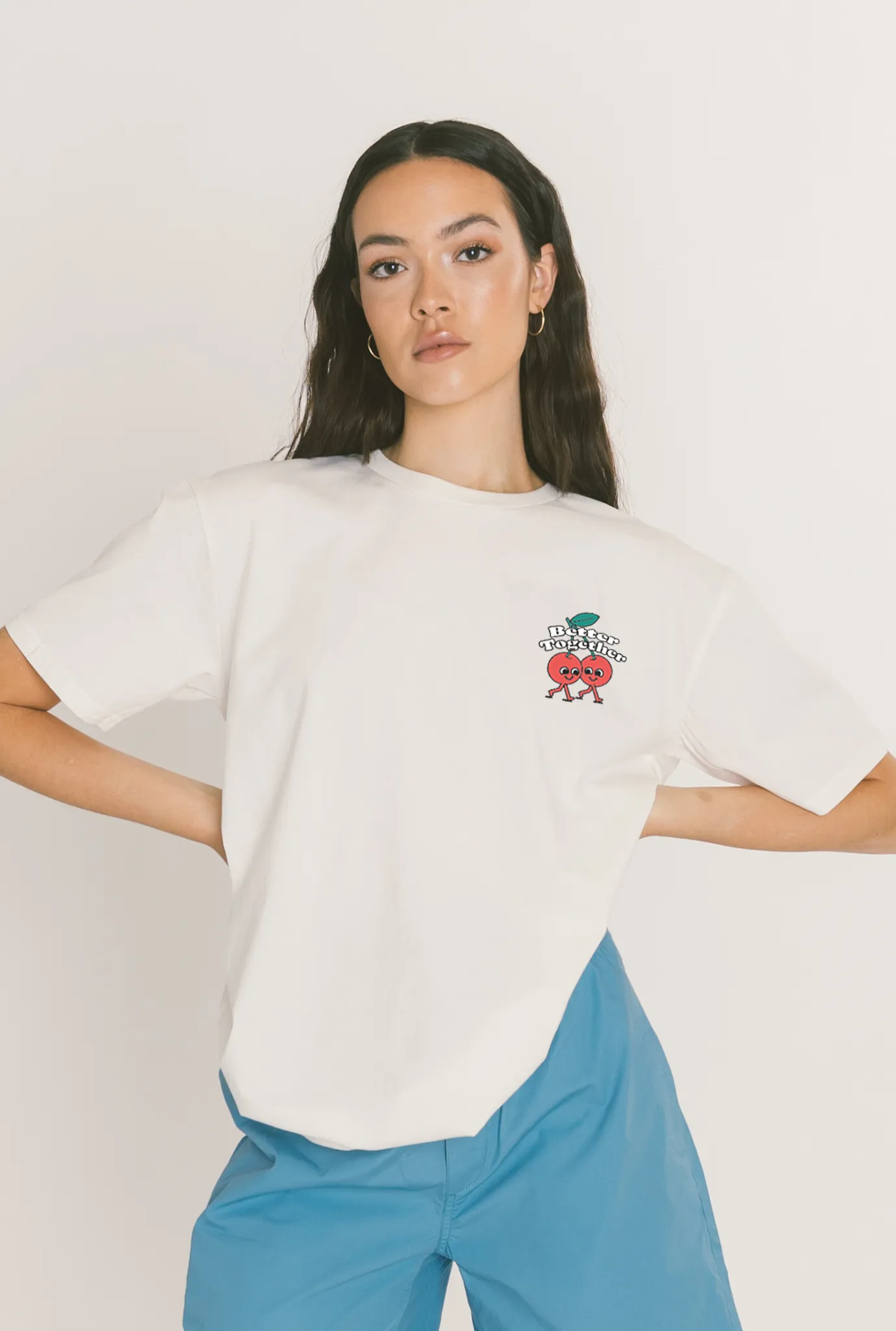 Better Together Cherries Graphic T-Shirt - White sold by Peace-Collective product image thumbnail 2