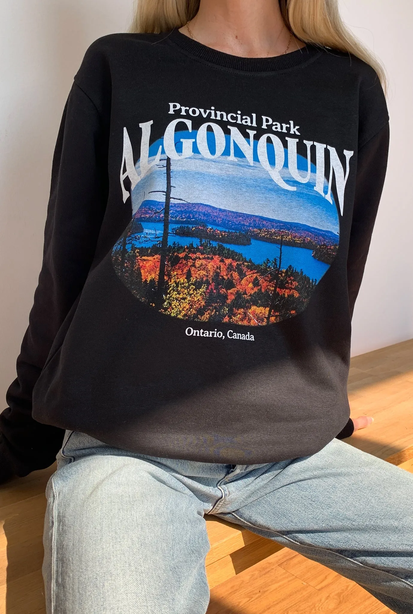 Algonquin Post Card Crewneck - Black sold by Peace-Collective product image thumbnail 2