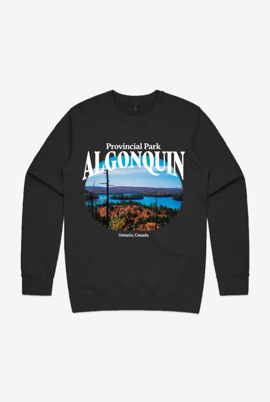 Algonquin Post Card Crewneck - Black sold by Peace-Collective