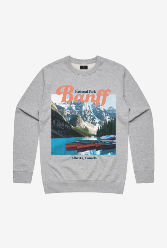 Banff Post Card Crewneck - Grey sold by Peace-Collective