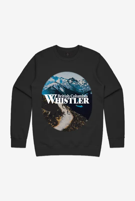 Whistler Post Card Crewneck - Black sold by Peace-Collective