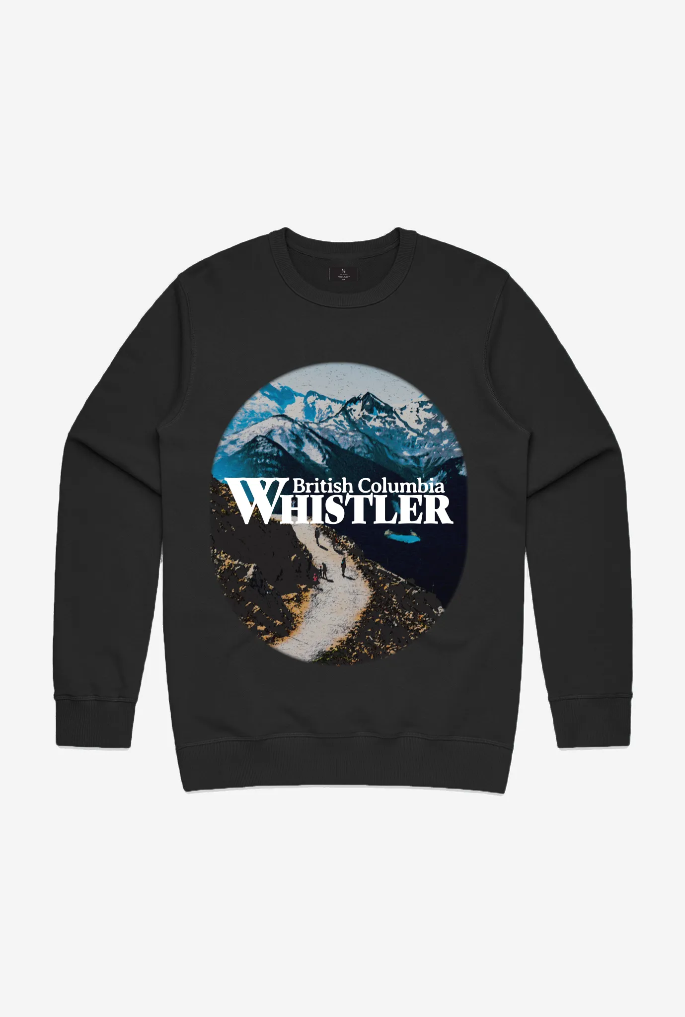 Whistler Post Card Crewneck - Black sold by Peace-Collective