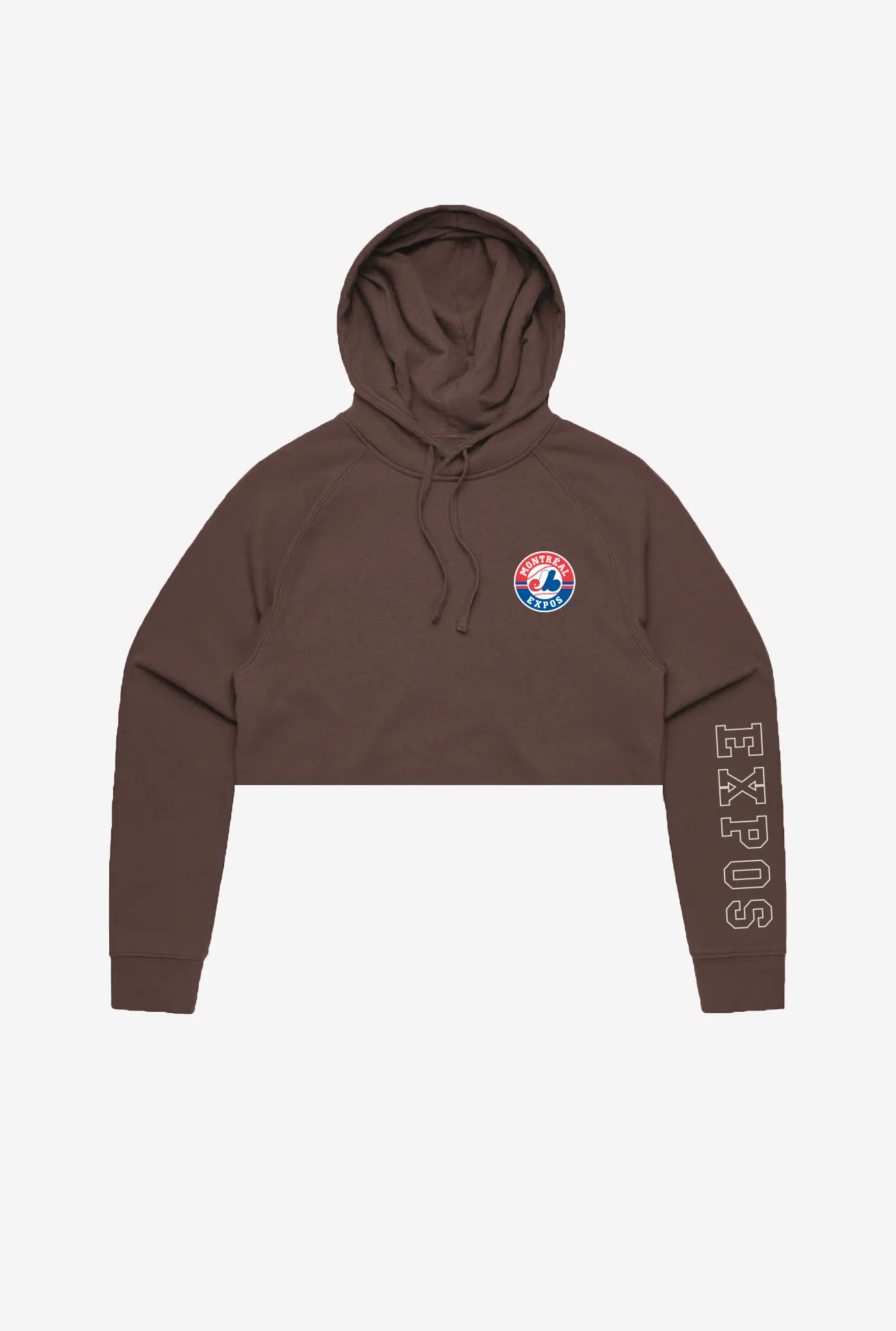 Montreal Expos Cropped Logo Hoodie - Espresso sold by Peace-Collective