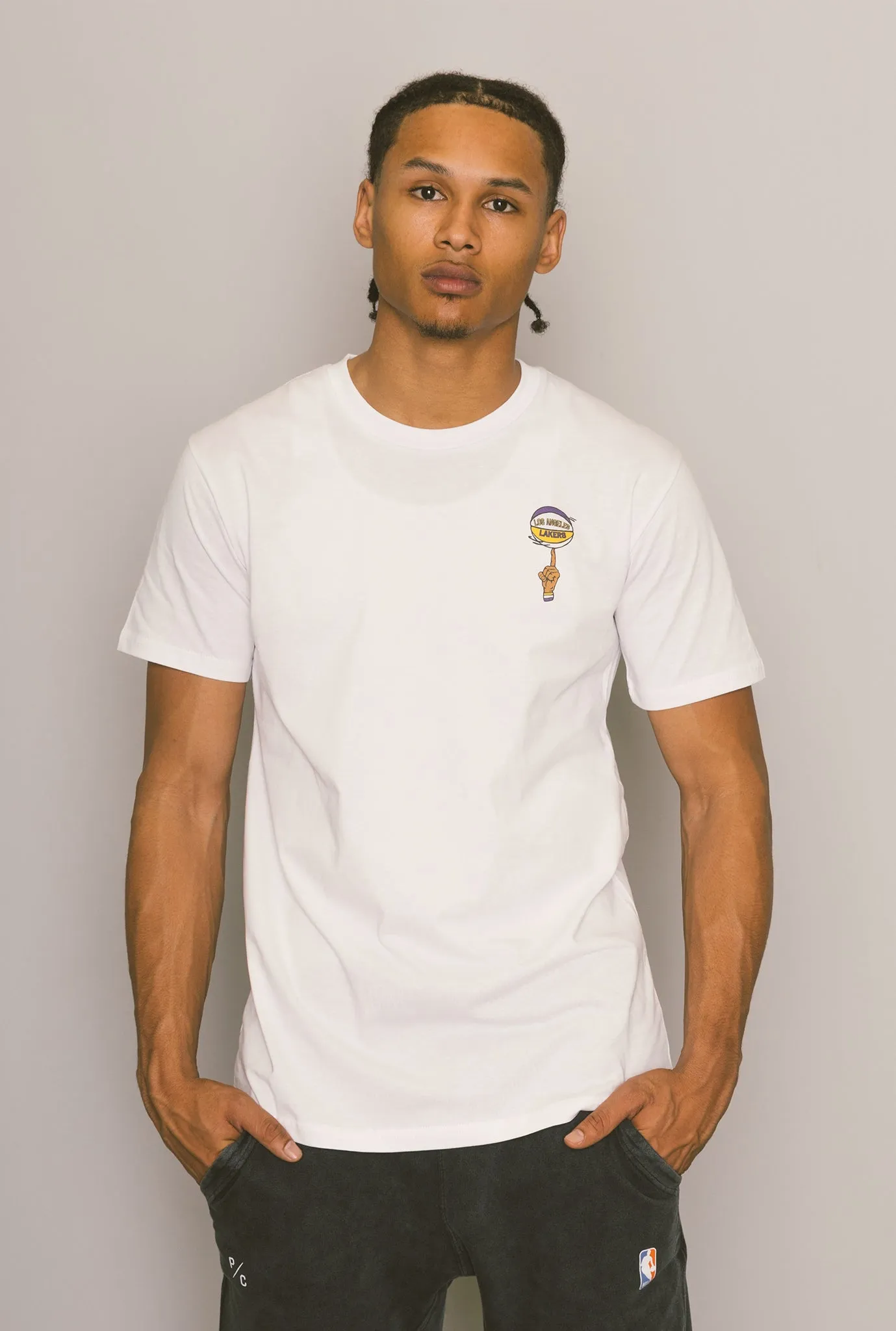 Los Angeles Lakers Spinning Ball T-Shirt - White sold by Peace-Collective product image thumbnail 3