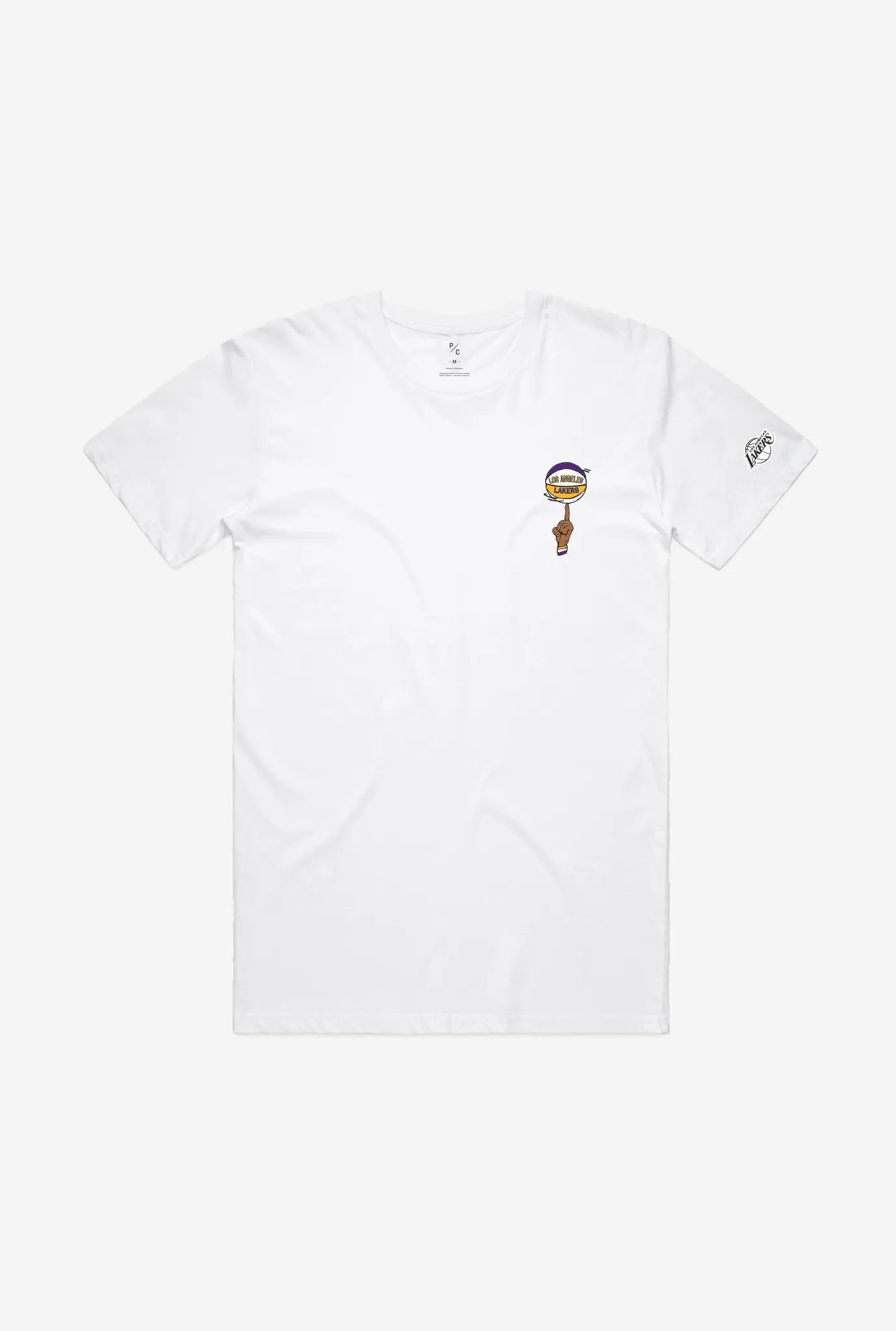 Los Angeles Lakers Spinning Ball T-Shirt - White sold by Peace-Collective