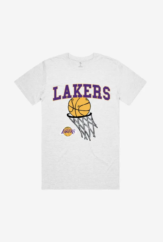 Los Angeles Lakers Net T-Shirt - White Ash sold by Peace-Collective
