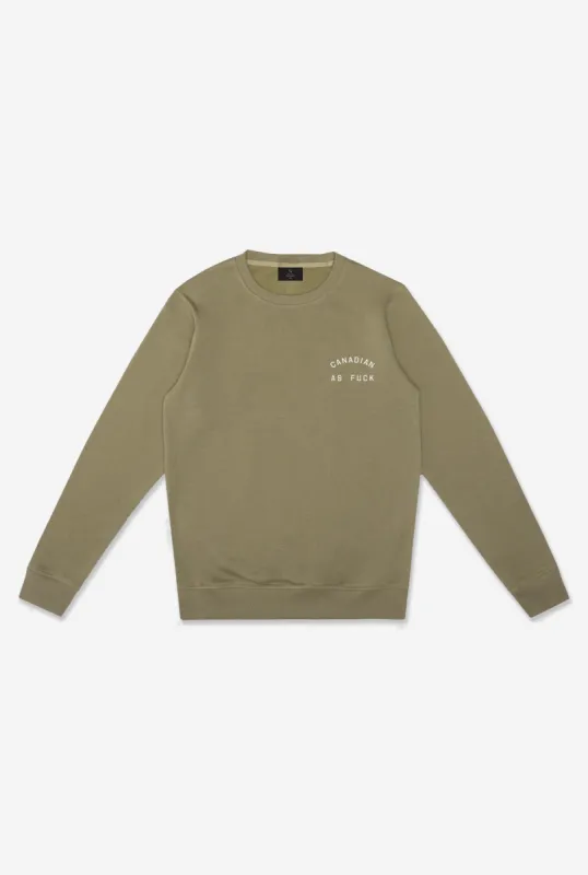 Canadian as Fuck Crewneck - Olive sold by Peace-Collective