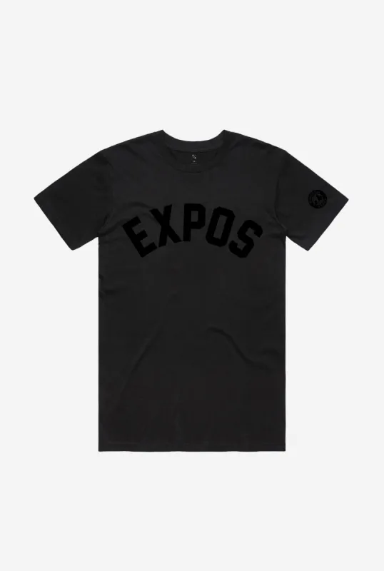 Montreal Expos Collegiate Tonal T-Shirt - Black sold by Peace-Collective