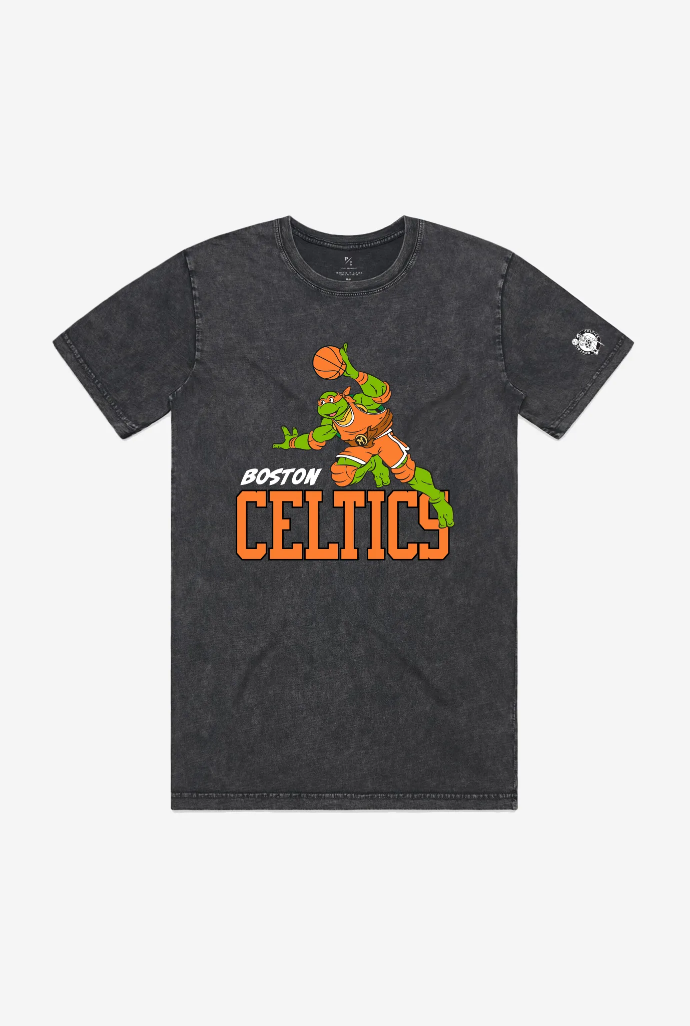 P/C x TMNT Boston Celtics Stonewash T-Shirt - Black sold by Peace-Collective