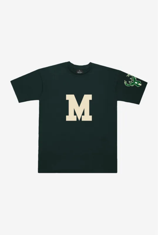 Milwaukee Bucks 'M' Heavyweight T-Shirt - Pine Green sold by Peace-Collective