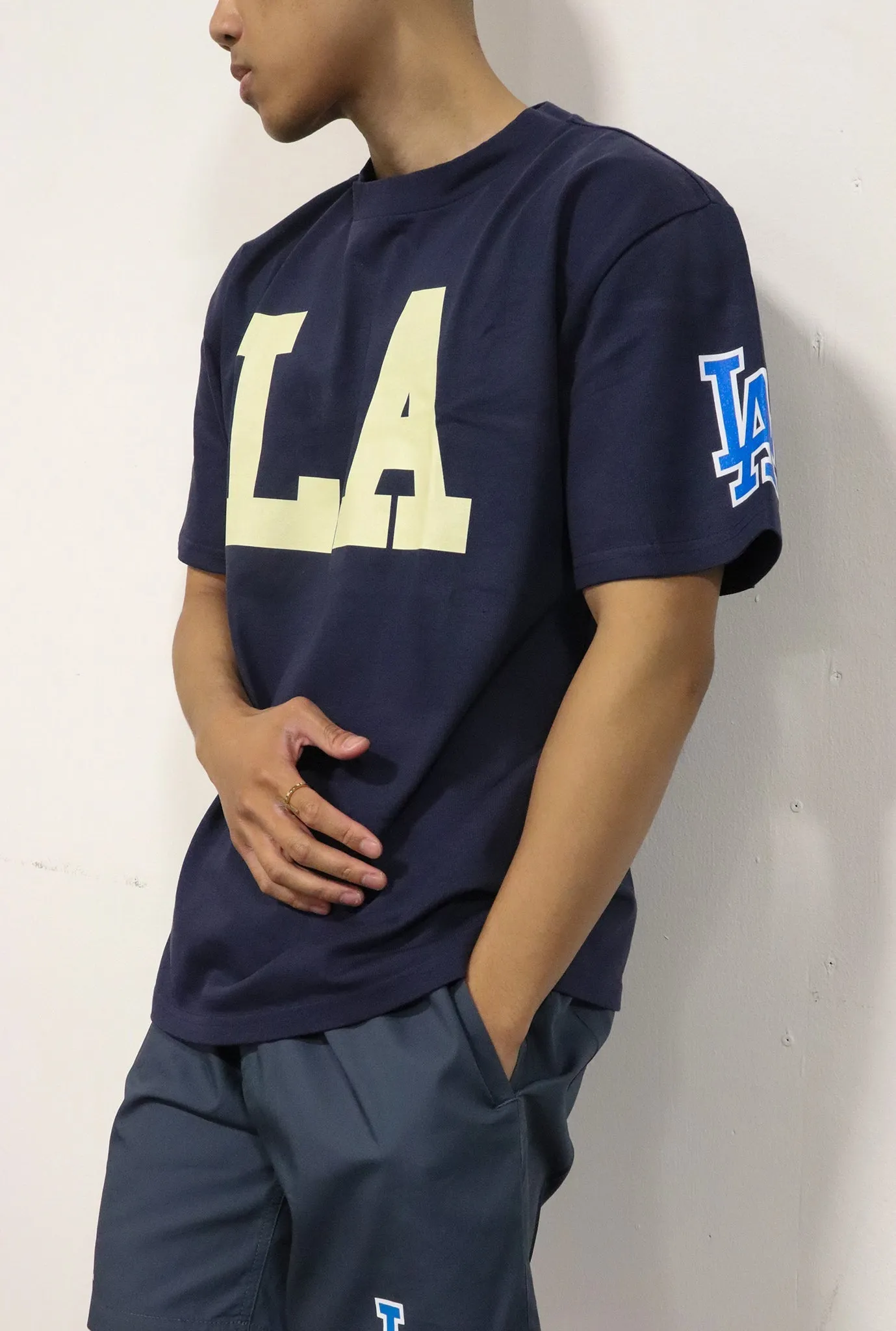 Los Angeles Dodgers 'LA' Heavyweight T-Shirt - Navy sold by Peace-Collective product image thumbnail 4