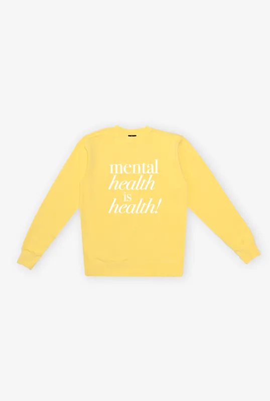Mental Health is Health Pigment Dye Crewneck - Yellow sold by Peace-Collective