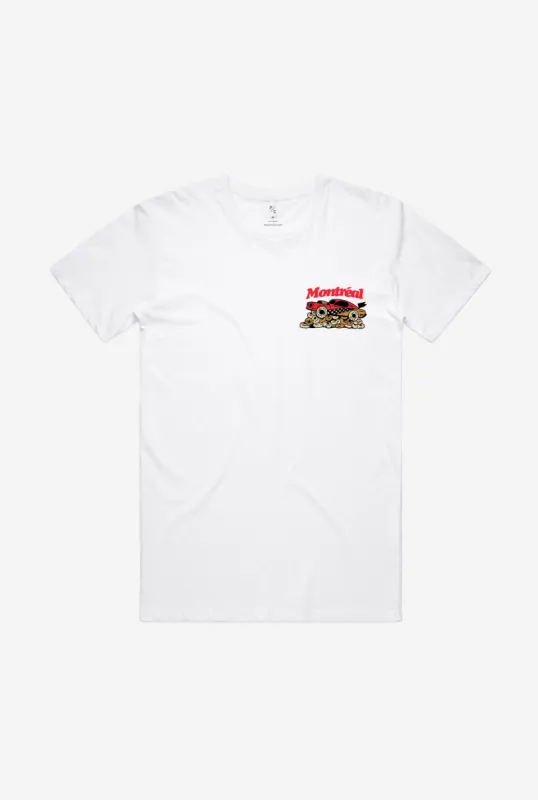 Montreal Grande Prix Bagel Shop T-Shirt - White sold by Peace-Collective