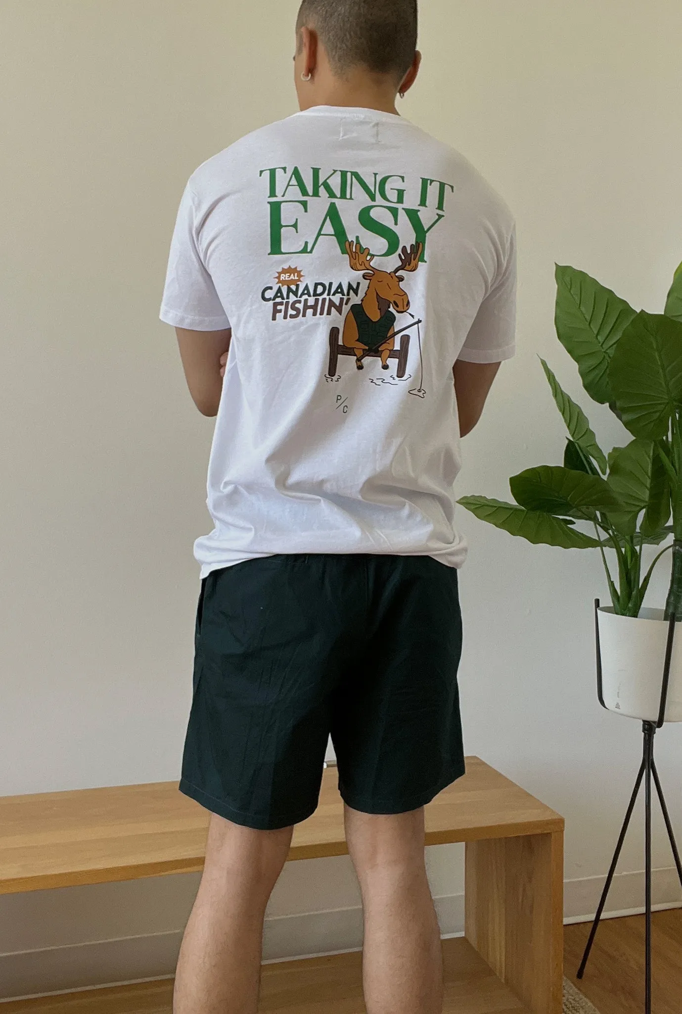 Taking It Easy Moose T-Shirt - White sold by Peace-Collective product image thumbnail 5