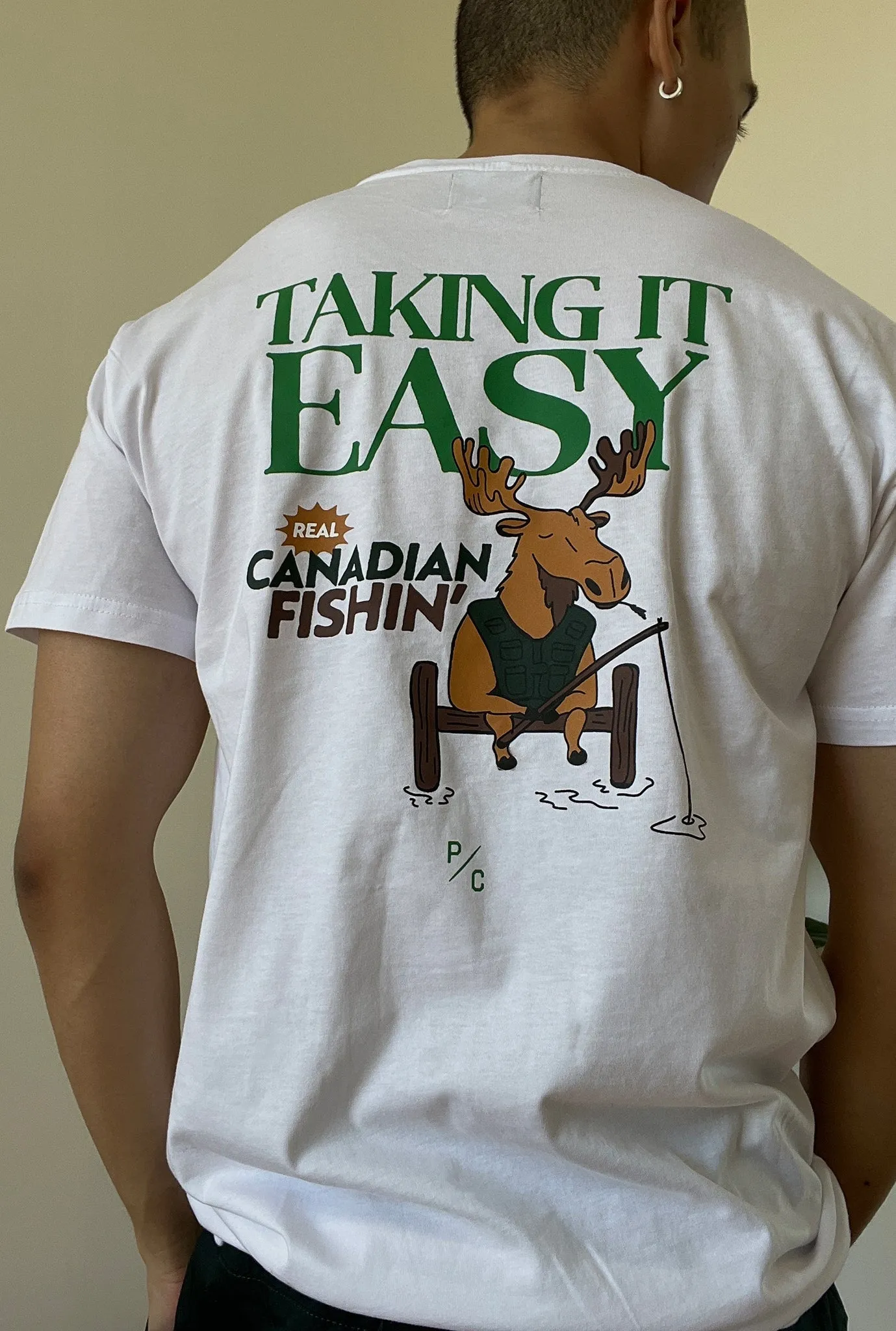 Taking It Easy Moose T-Shirt - White sold by Peace-Collective product image thumbnail 2