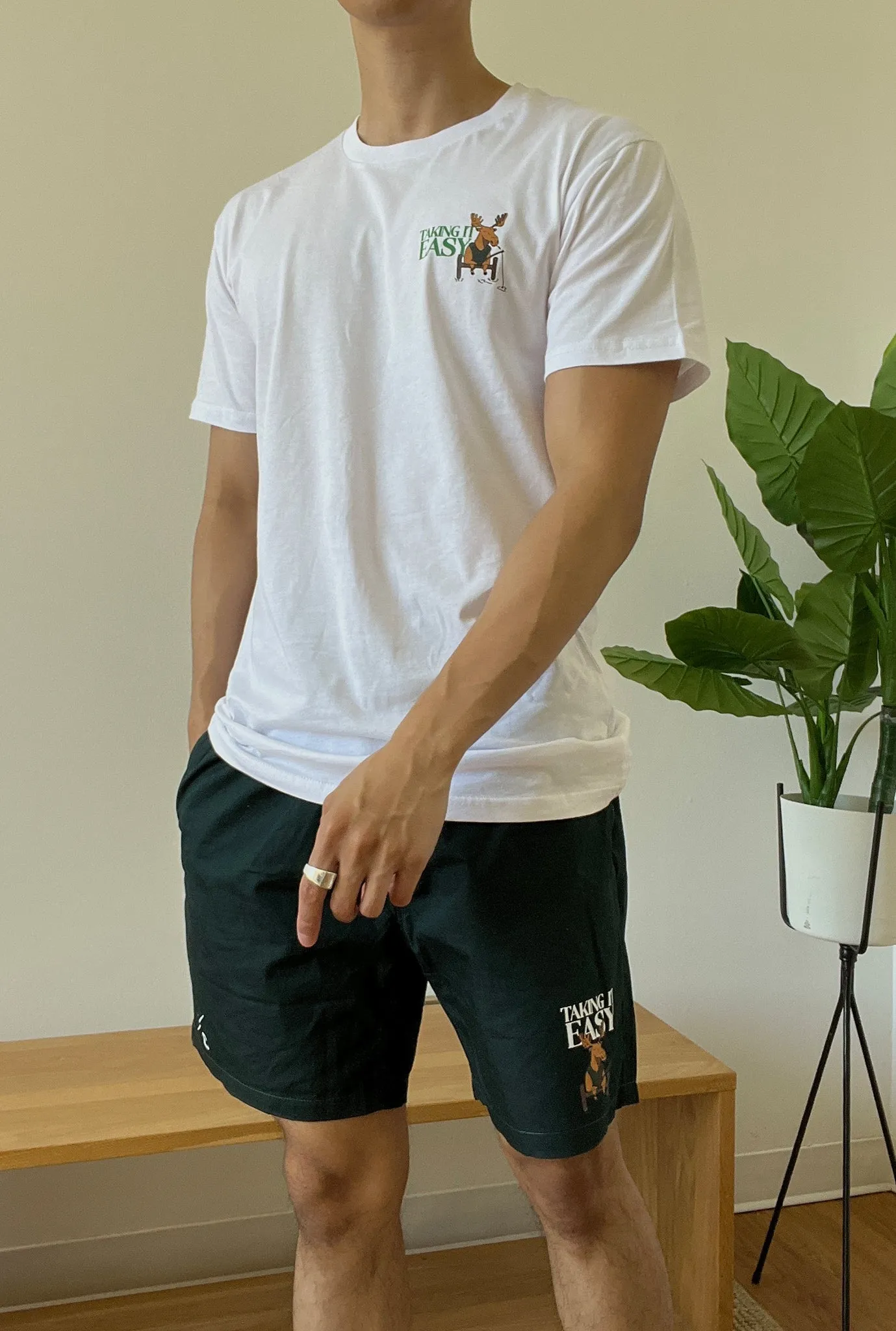 Taking It Easy Moose Board Shorts - Pine Green sold by Peace-Collective product image thumbnail 4