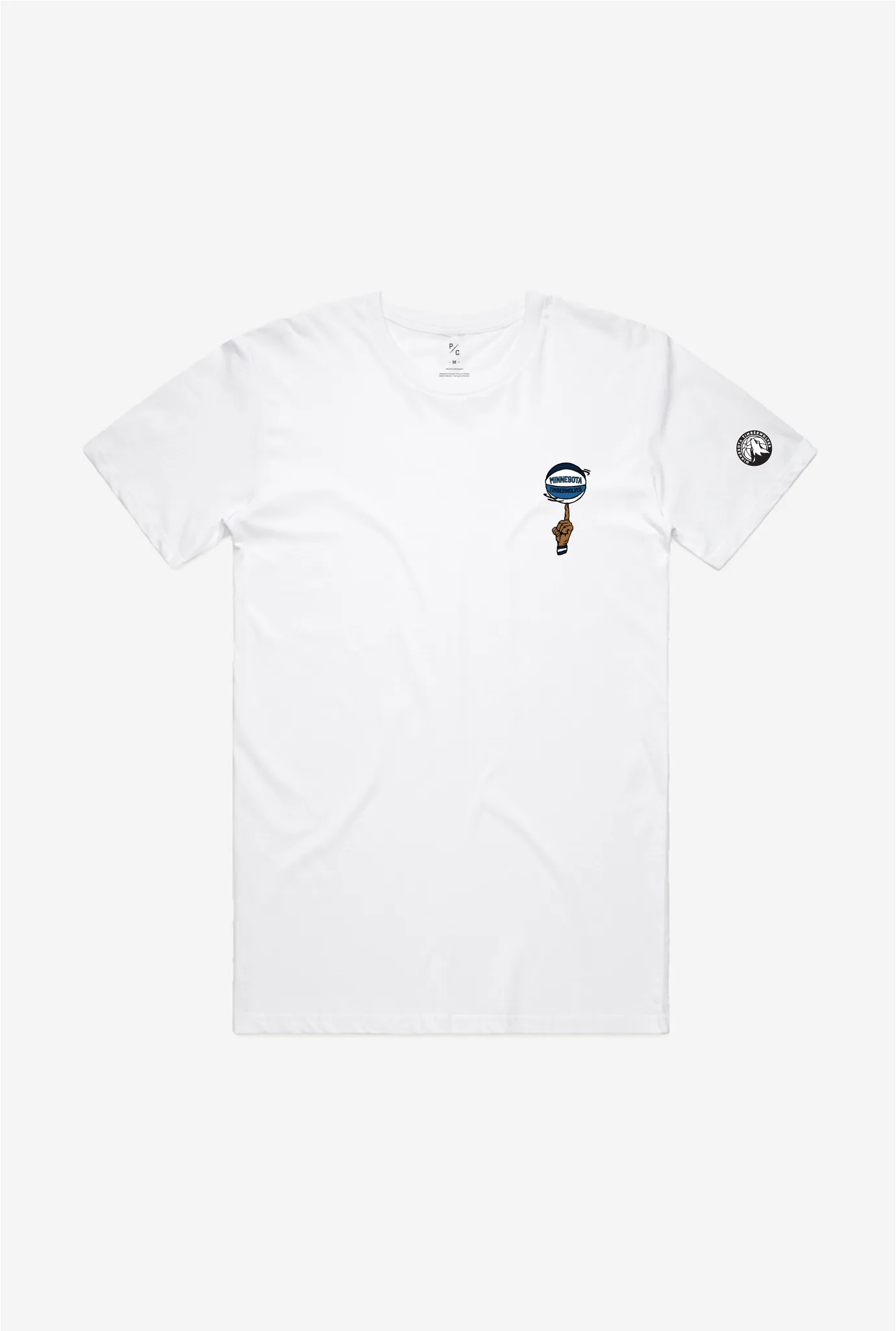 Minnesota Timberwolves Spinning Ball T-Shirt - White sold by Peace-Collective