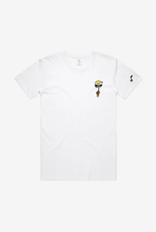 Utah Jazz Spinning Ball T-Shirt - White sold by Peace-Collective