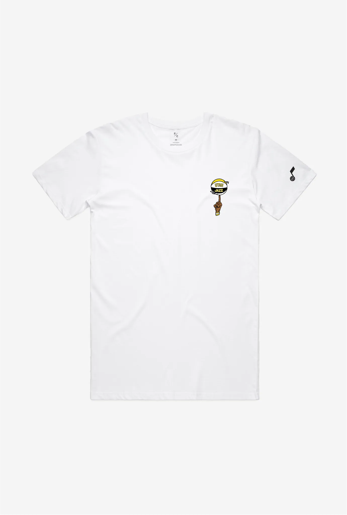 Utah Jazz Spinning Ball T-Shirt - White sold by Peace-Collective