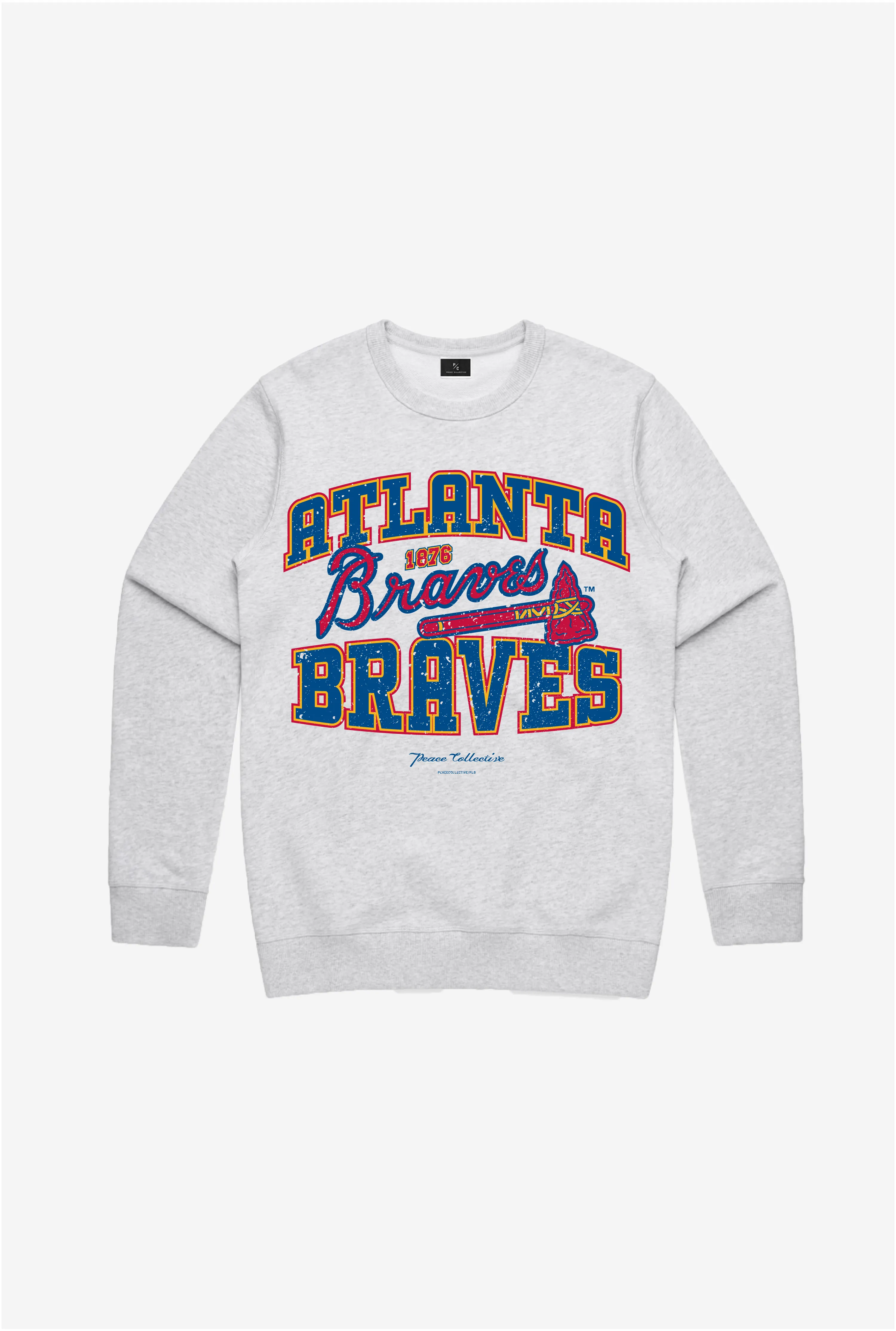 Atlanta Braves Vintage Washed Crewneck - Grey sold by Peace-Collective