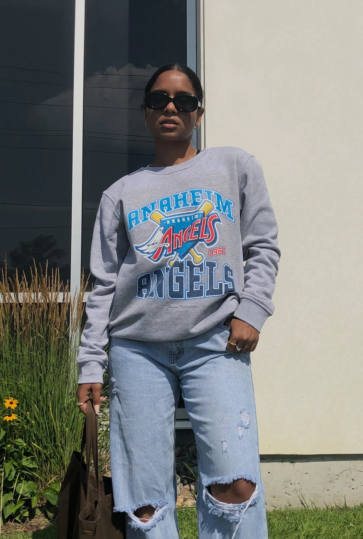 Anaheim Angels Vintage Washed Crewneck - Grey sold by Peace-Collective product image thumbnail 4