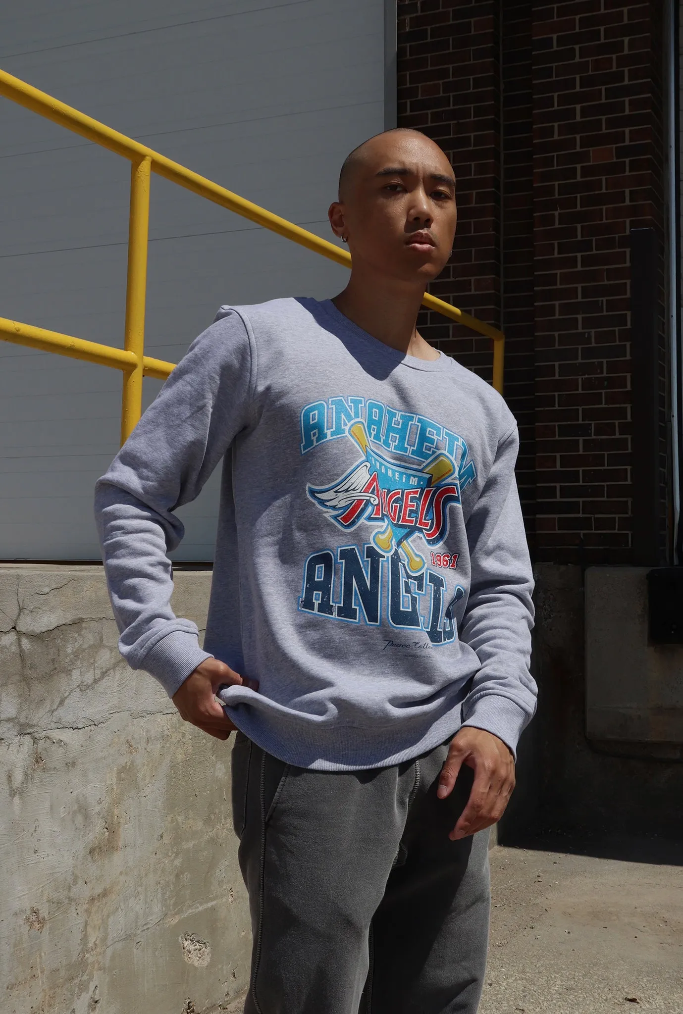 Anaheim Angels Vintage Washed Crewneck - Grey sold by Peace-Collective product image thumbnail 3