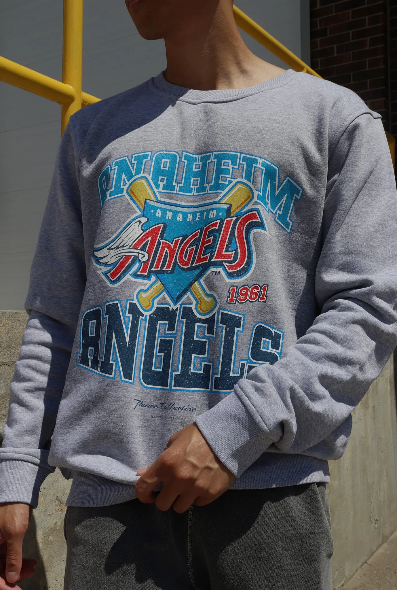 Anaheim Angels Vintage Washed Crewneck - Grey sold by Peace-Collective product image thumbnail 2