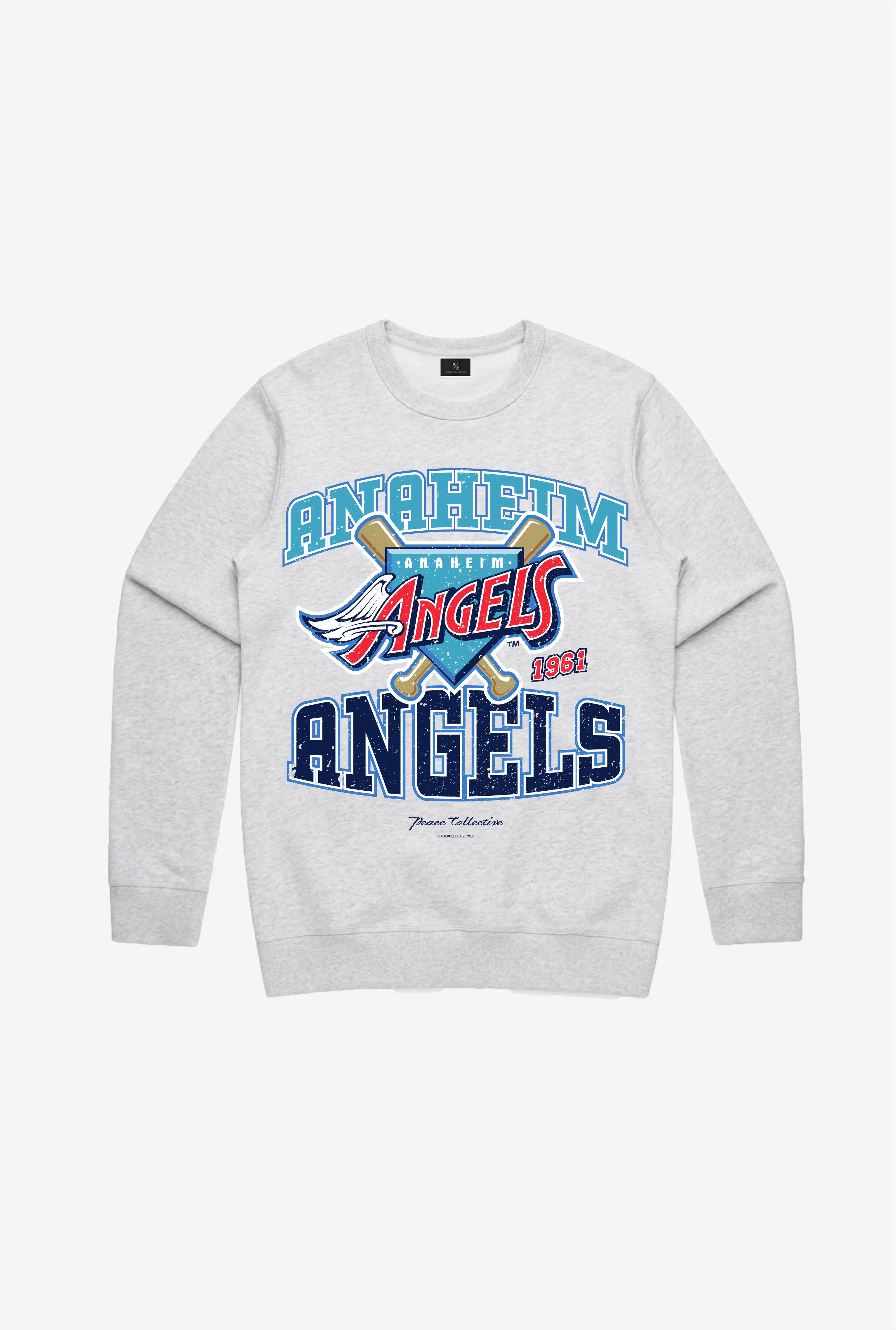 Anaheim Angels Vintage Washed Crewneck - Grey sold by Peace-Collective
