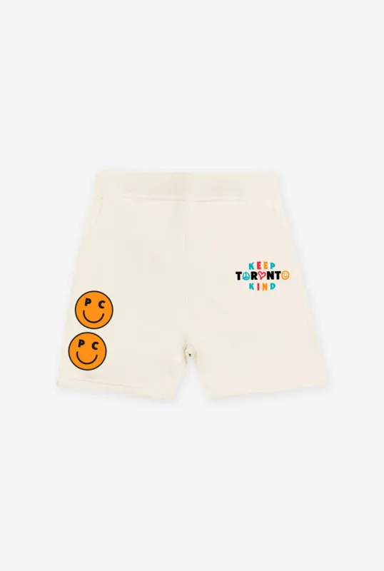 Keep Toronto Kind Smiley Shorts - Ivory sold by Peace-Collective