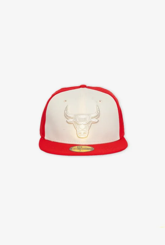 Chicago Bulls Tonal 2-Tone 59FIFTY - Cream/Red sold by Peace-Collective
