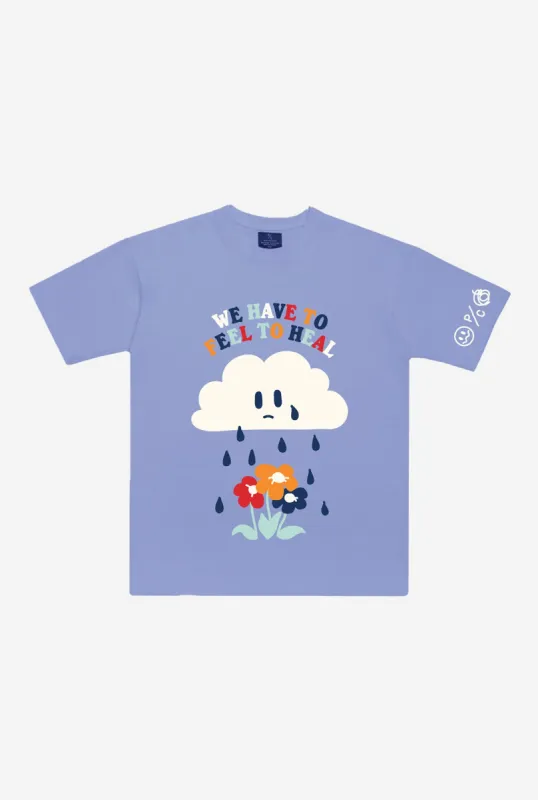 Feel to Heal Heavyweight T-Shirt - Periwinkle sold by Peace-Collective