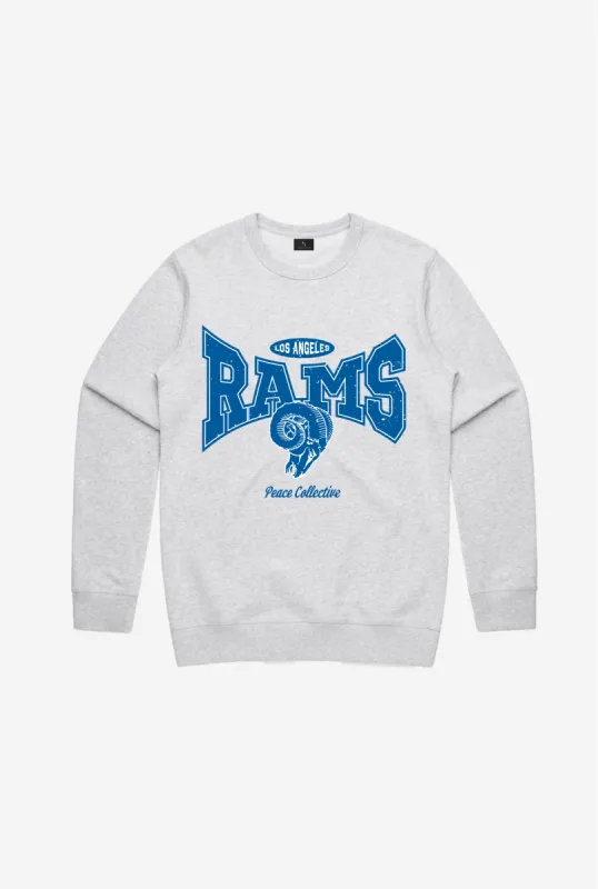 Los Angeles Rams Washed Graphic Crewneck - Ash sold by Peace-Collective