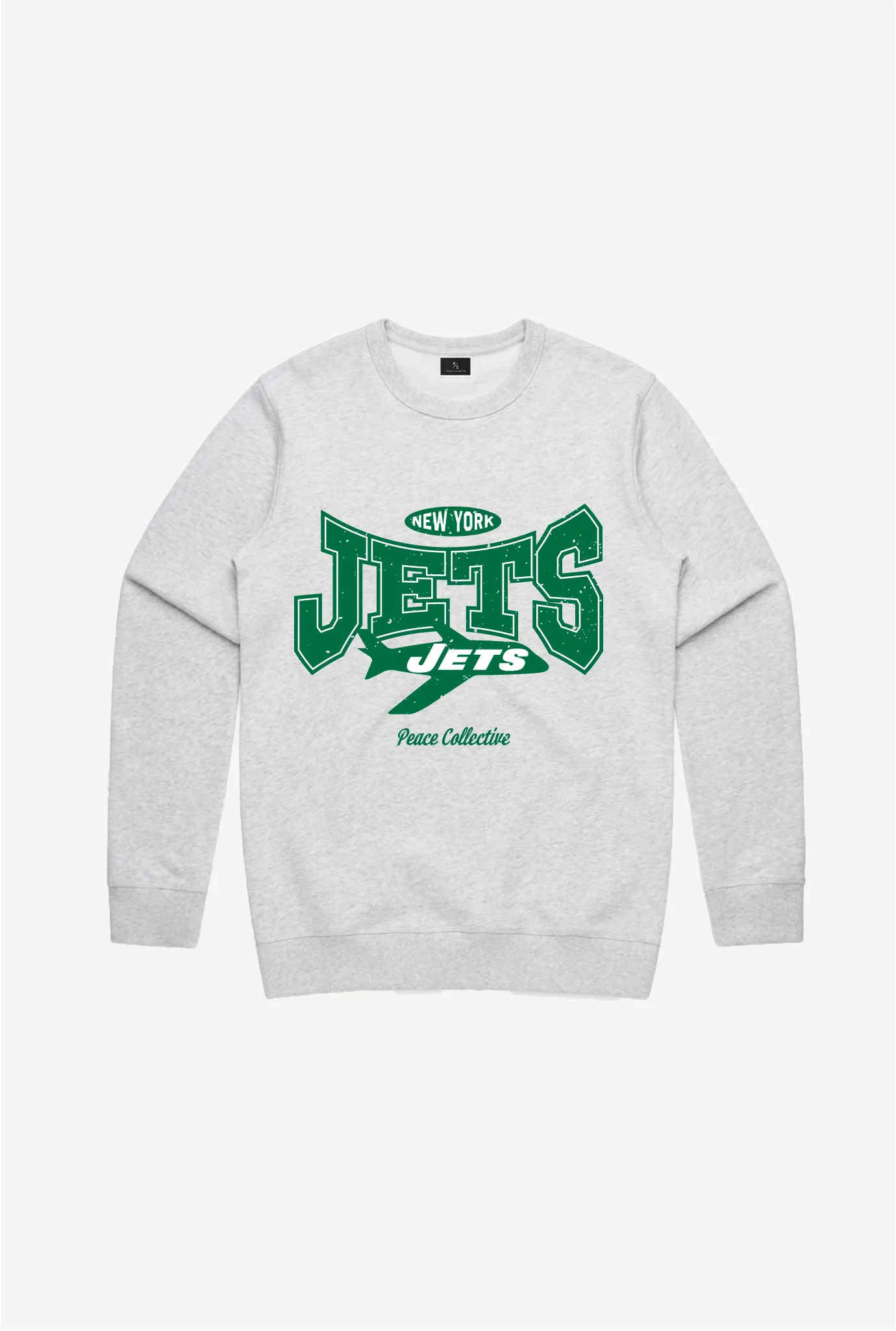 New York Jets Washed Graphic Crewneck - Ash sold by Peace-Collective